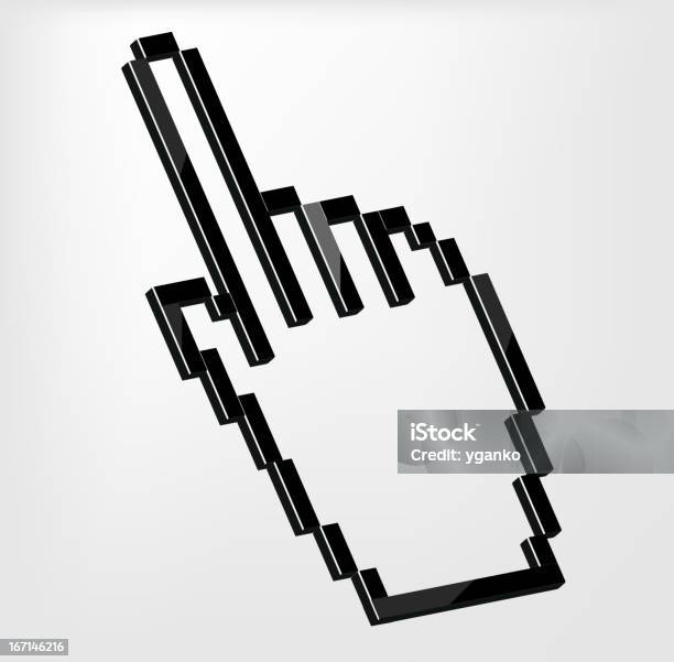 Handcursor Vektorillustration Stock Vektor Art und mehr Bilder von Cursor - Cursor, Grau, Illustration