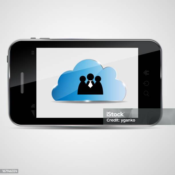 Cloud Computing Vector Illustration Stock Illustration - Download Image Now - Black Color, Blue, Cloud - Sky