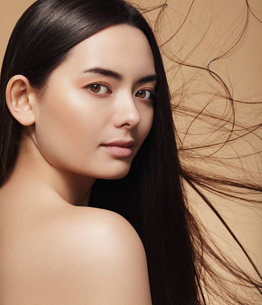 belleza asiática - beauty beautiful brown hair black hair fotografías e imágenes de stock