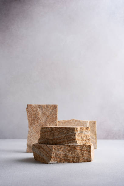 istock Empty natural beige stone as product display 1671470411
