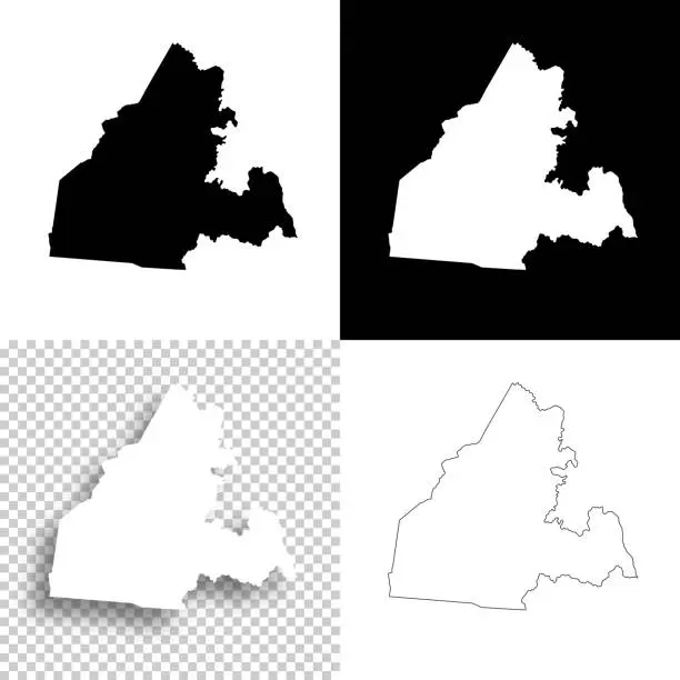 Vector illustration of LaRue County, Kentucky. Maps for design. Blank, white and black backgrounds