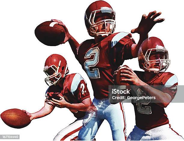 Quarterback American Football Stock Vektor Art und mehr Bilder von Football-Spieler - Football-Spieler, Vektor, Aktivitäten und Sport