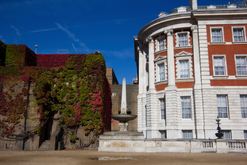 Early autumn in London brings colour to the vines and creepers that cover parts of the Old Admiralty Building on Horse Guards Parade