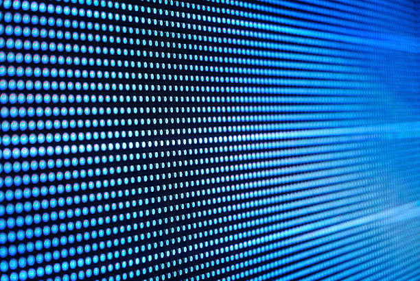 azul luces de led. - led abstract the media textured effect fotografías e imágenes de stock