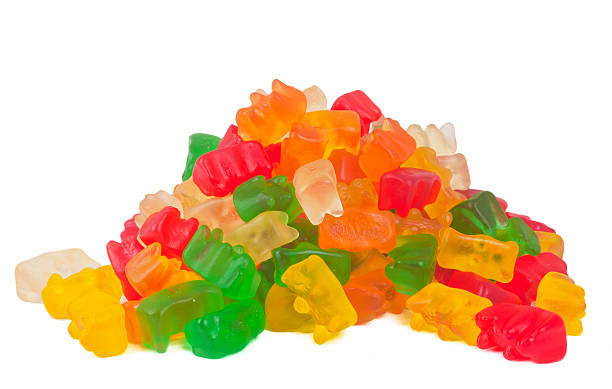 gummy bären stack - gummibärchen stock-fotos und bilder