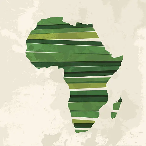 Vector illustration of Vector illustration of a green African continent