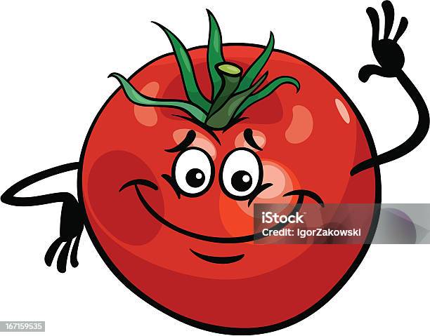 Cute Tomato Vegetable Cartoon Illustration Stock Illustration - Download Image Now - Cartoon, Characters, Cheerful