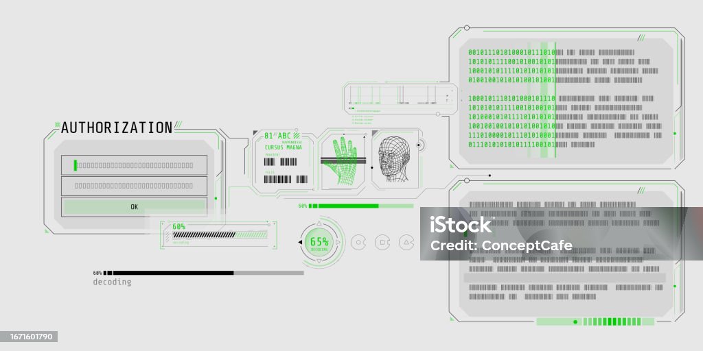 Data Decoding Program Interface With Authorization Window Stock ...