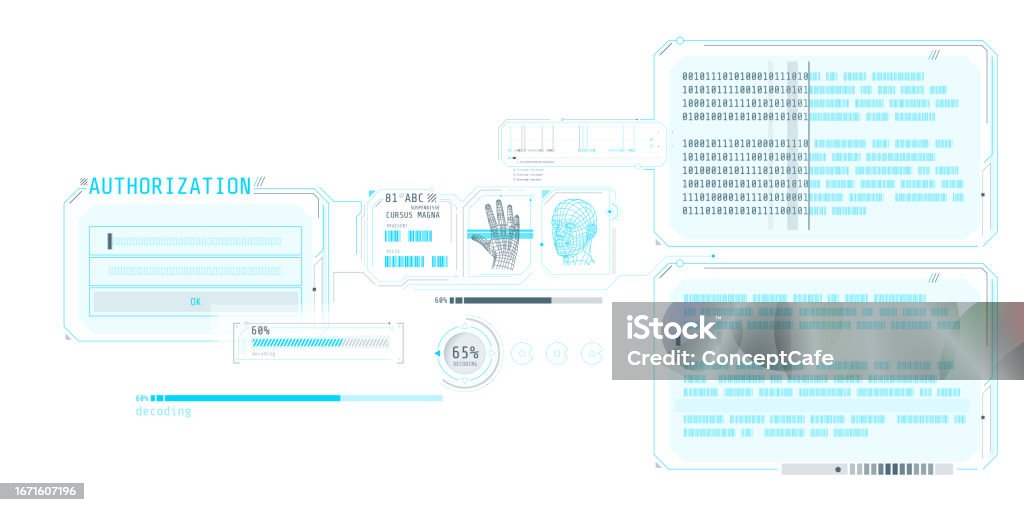 Data Decoding Program Interface With Authorization Window Stock ...