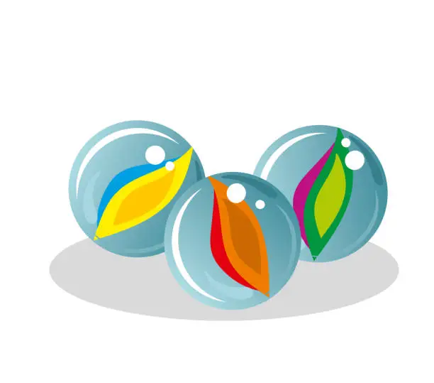 Vector illustration of Different color Marbles illustration