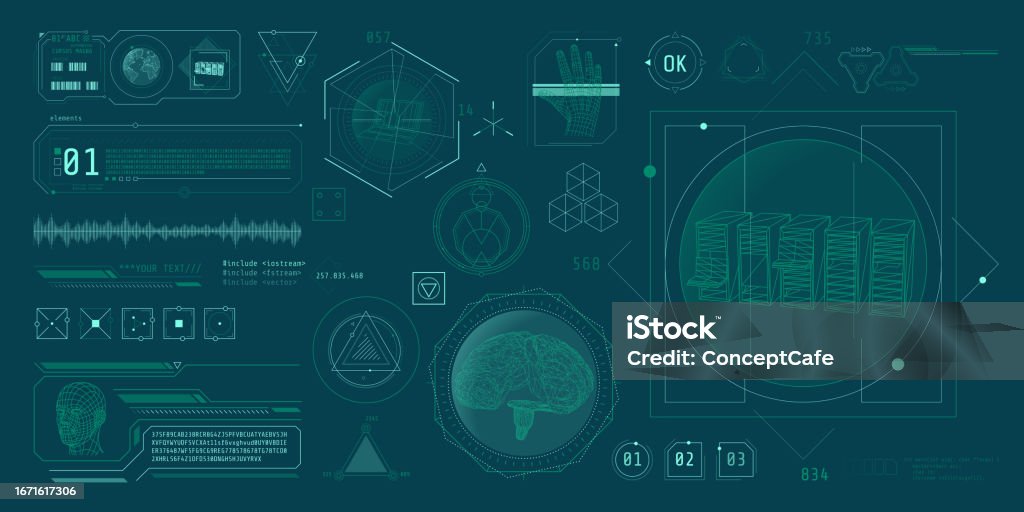 Hud Interface Design For Decoding Big Data Stock Illustration ...