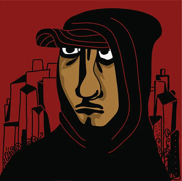 Vector illustration of graffiti artist