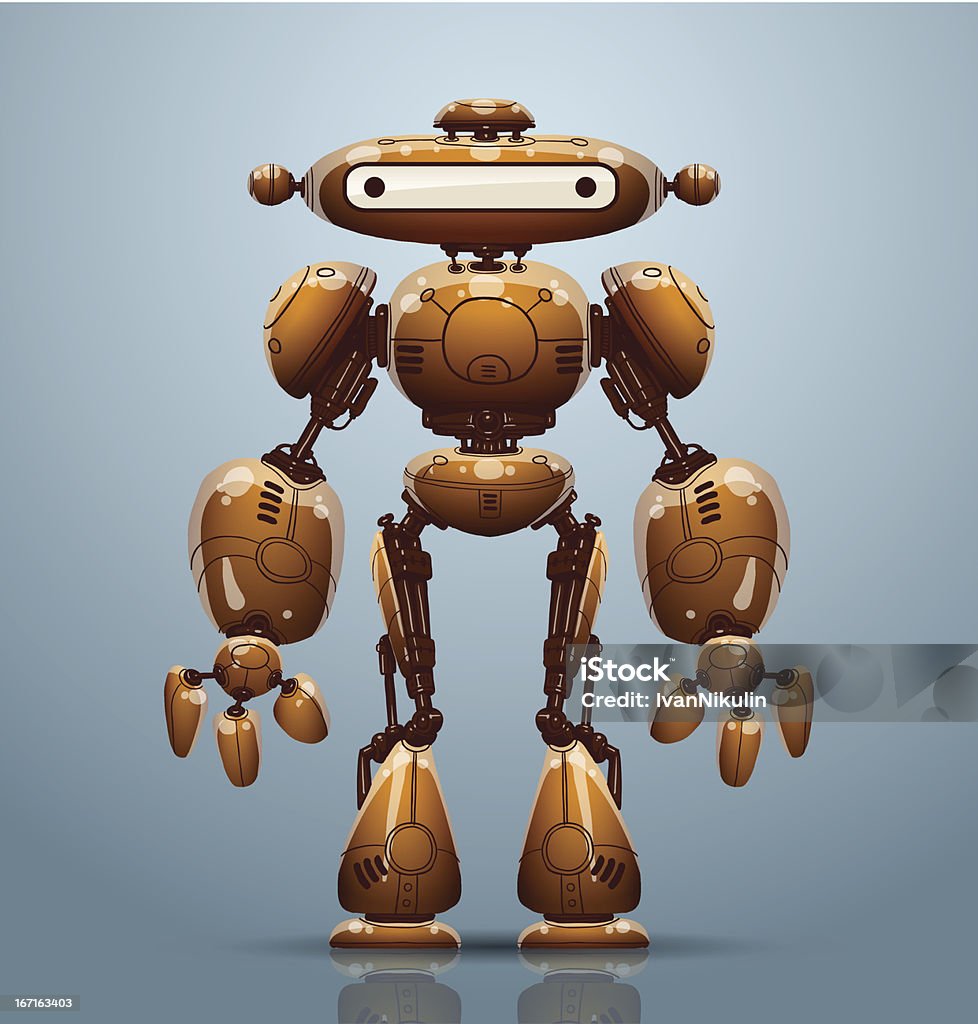 Golden robot illustration - clipart vectoriel de Robot libre de droits