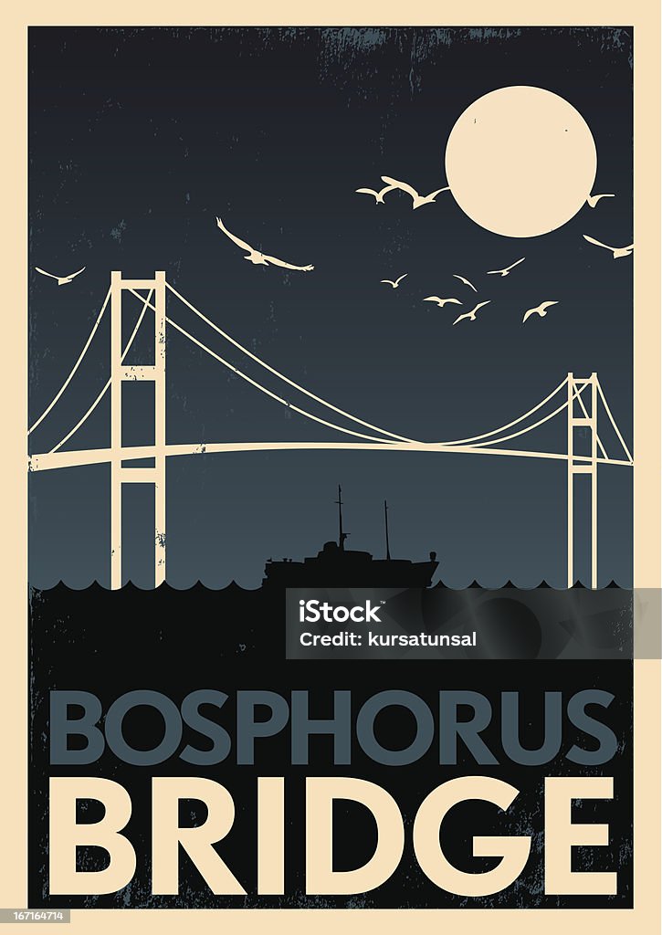 Vintage Poster Bopshorus - Royalty-free Ponte dos Mártires de 15 de julho arte vetorial