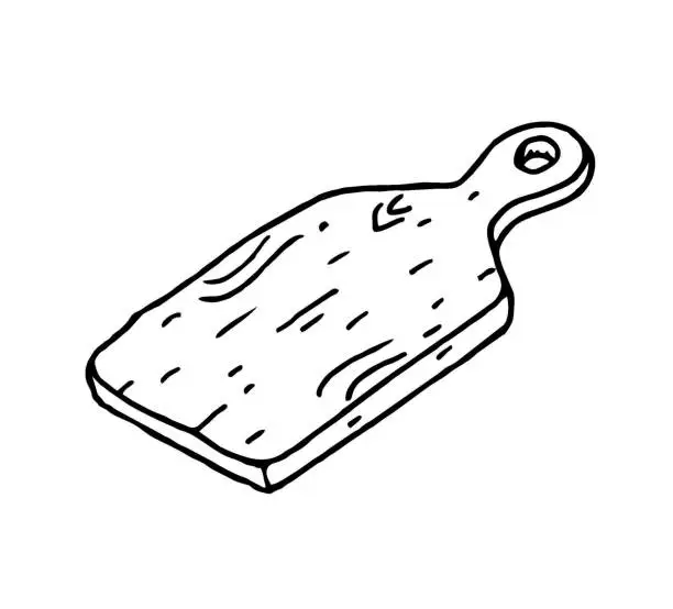 Vector illustration of Hand drawn Cutting board