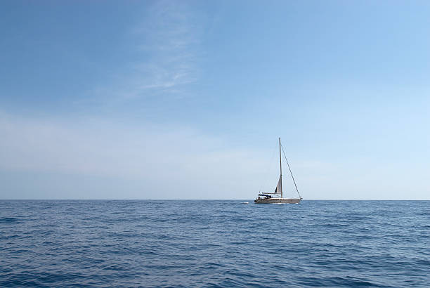 istock Small yacht in the sea 167166098
