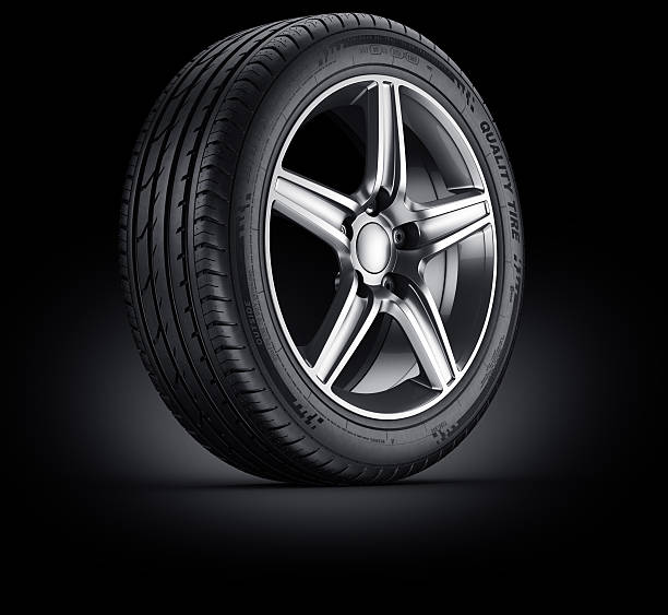 istock Car tire on black background 167167465