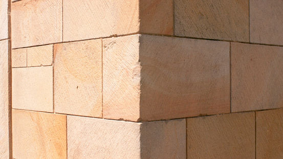 Medieval stone church ashlar detail