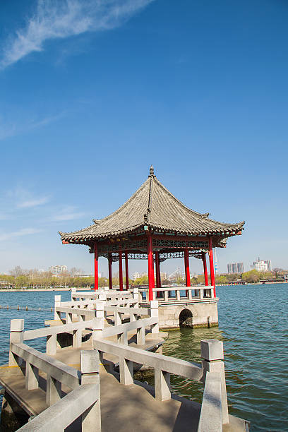 istock landscape:chinese pavilion and lake 167170267