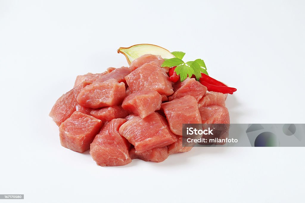 Cortado goulash de carne de cerdo - Foto de stock de Carne de cerdo libre de derechos