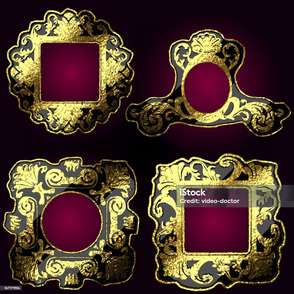 vector conjunto de quadros de Ouro - Royalty-free Antigo arte vetorial