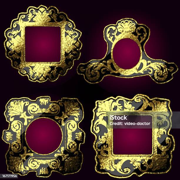 Vector Conjunto De Quadros De Ouro - Arte vetorial de stock e mais imagens de Antigo - Antigo, Antiguidade, Arcaico