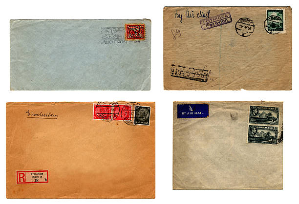 istock Four franked European envelopes 167172107