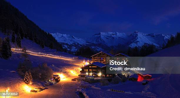 Ski Resort Stock Photo - Download Image Now - Alpine Skiing, Beauty In Nature, Cottage