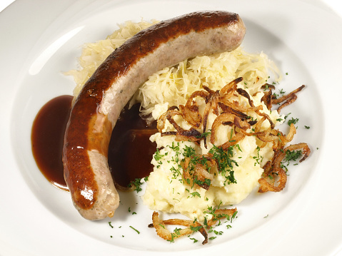 German Sausages on white Background