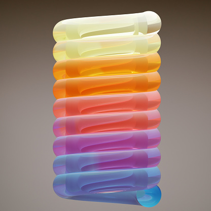 Glassy translucent helix. CGI