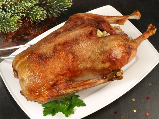 istock Classic Christmas Goose with Decoration 1671743690