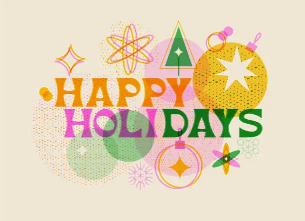 Vector illustration of Happy holidays greeting card