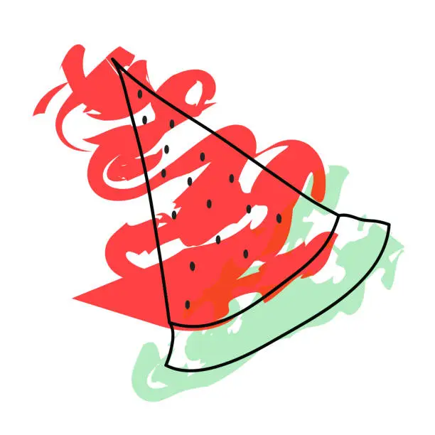 Vector illustration of watermelon slice - summer fruit vector
