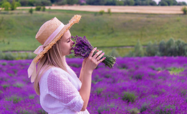 istock girl in lavender field. Selective focus. 1671929952