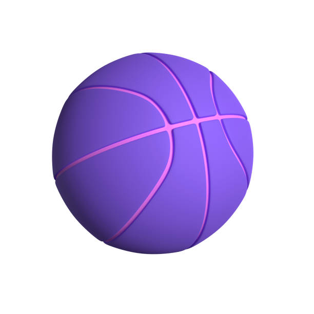 istock Purple basketball ball on a white background. 3d rendering 1671935496