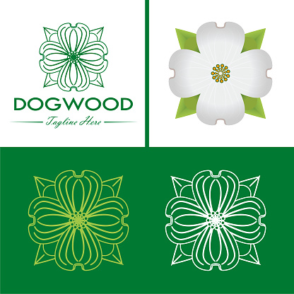 dogwood logo icon design vector modern isolated illustration