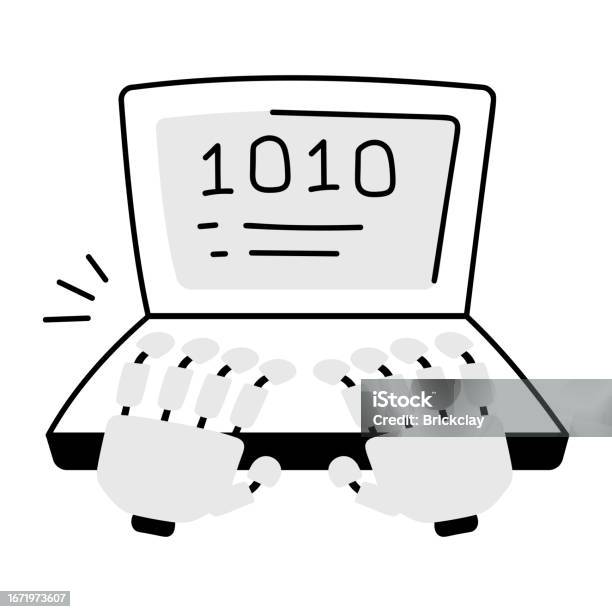 Code Typing Stock Illustration - Download Image Now - Artificial ...