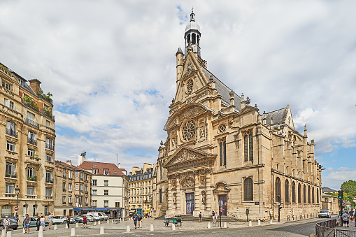 Paris, France - July 11, 2023: St.Etienne du Mont church at the Pantheon in Paris.