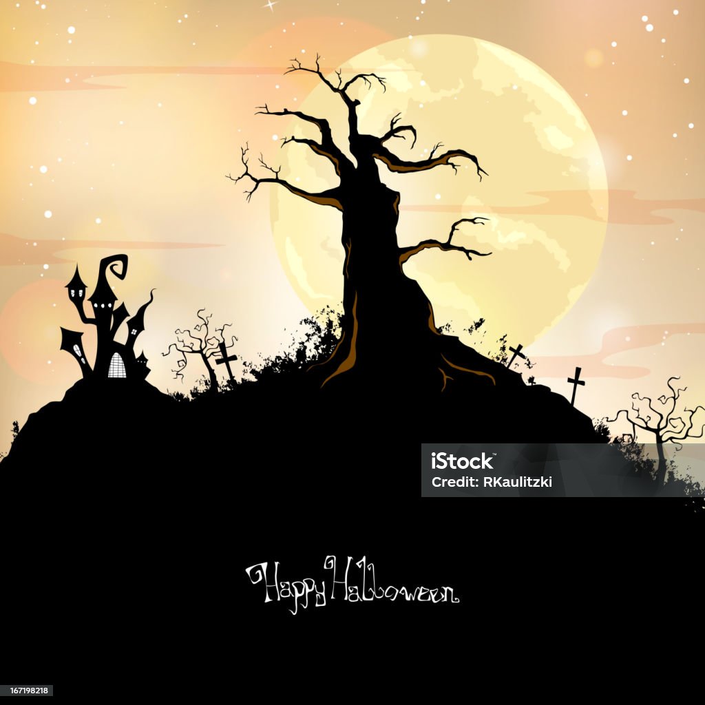 Vettore sfondo halloween - arte vettoriale royalty-free di Albero