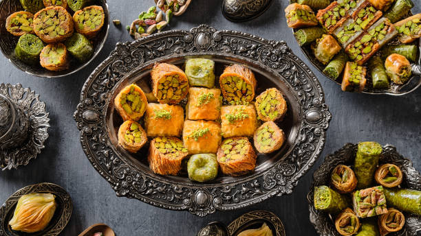 istock Turkish sweets with pistachio - baklava 1671990349