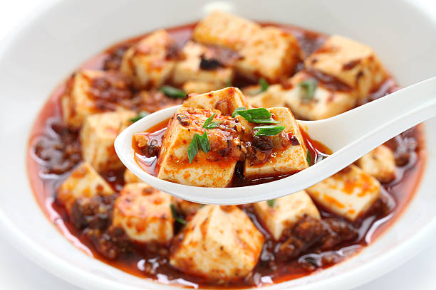 mapo tofu, sichuan style stock photo