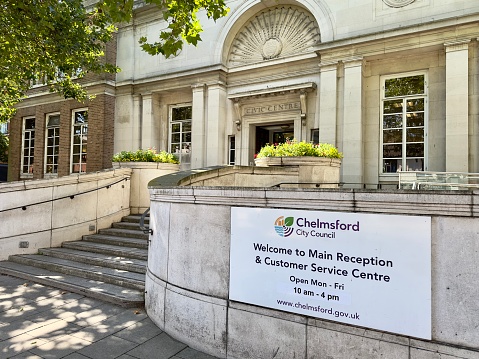 Chelmsford, UK - August 15, 2023: Chelmsford City Council offices in Duke Street, Chelmsford, Essex, UK.