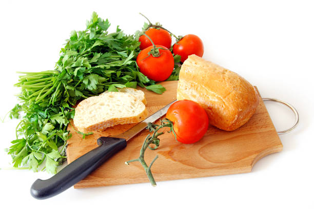 Healthy food. Vegetables and bread