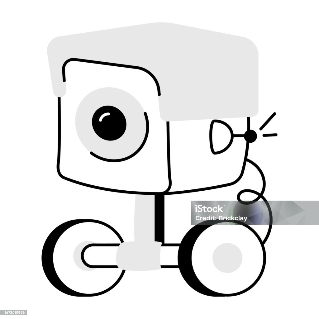 Robot Camera Stock Illustration - Download Image Now - Artificial ...