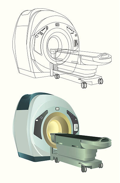 мрт (магнитно-резонансная томография) - cat scan machine stock illustrations