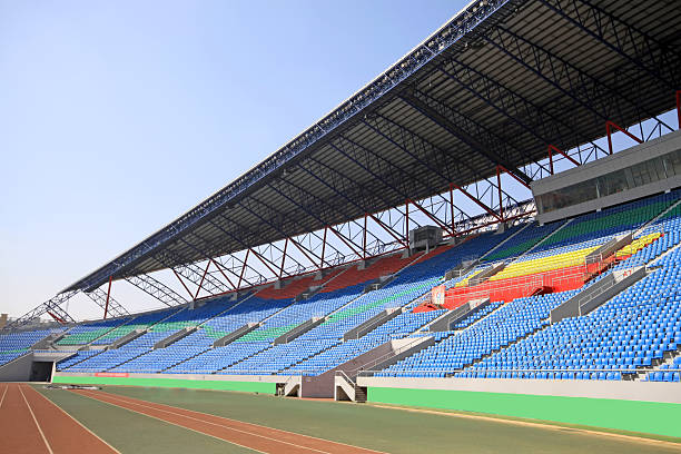 istock red plastic runway and building in a sports ground 167202151