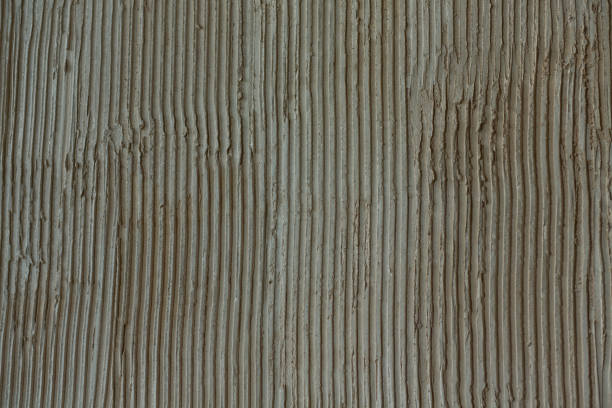 istock Background wall plastered with a notched trowel 1672028006