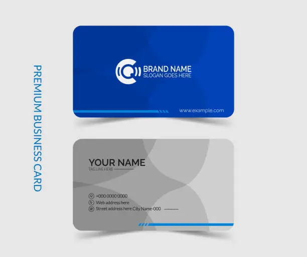 Vector illustration of Abstract stylish blue white business card layout