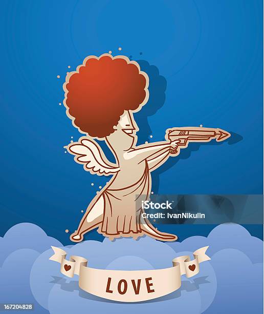 Angel Cupidon Avec Une Arme À Feu Et Flèches Vecteurs libres de droits et plus d'images vectorielles de Aile d'animal - Aile d'animal, Amour, Ange