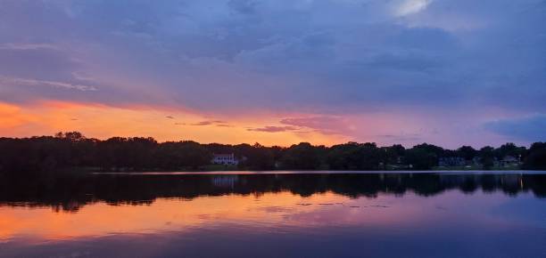 Cloudy Sunset over Lake in Apopka Florida